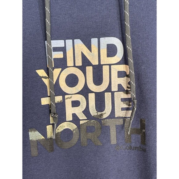 Columbia Women's Hoodie Find‎ Your True North Blue Graphic Print Size Medium M - Picture 4 of 12